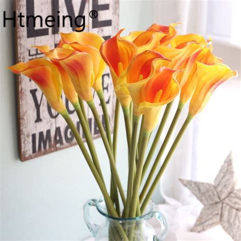 5pcs Lot Artificial Calla Lily Flowers Wedding Bouquet Real Touch Calla