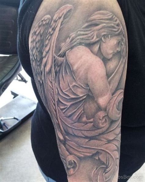 Guardian Angel Tattoo On Half Sleeve Tattoo Designs Tattoo Pictures