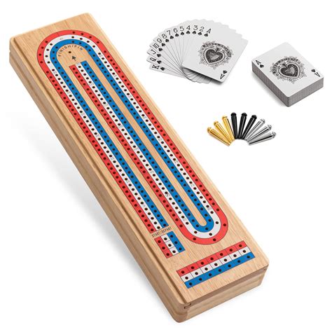 Buy Ceebyfa Cribbage Board Game Set With Large Storage Area Solid Wood