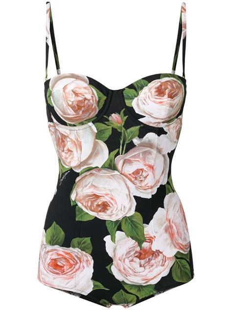 Dolce Gabbana Floral Balconette Swimsuit Farfetch Dolce And