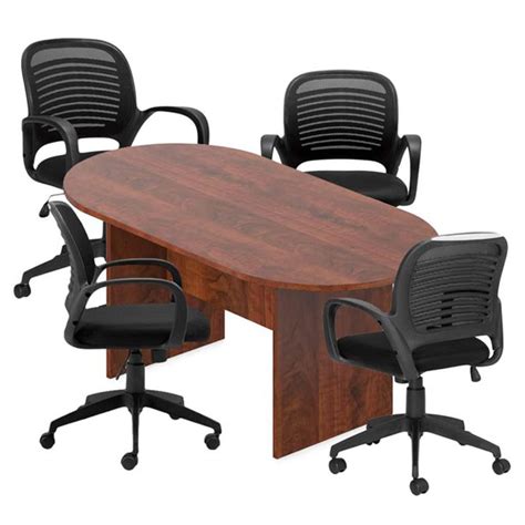 Gof 6ft 8ft 10ft Conference Table Set With Chairs G10901b Cherry