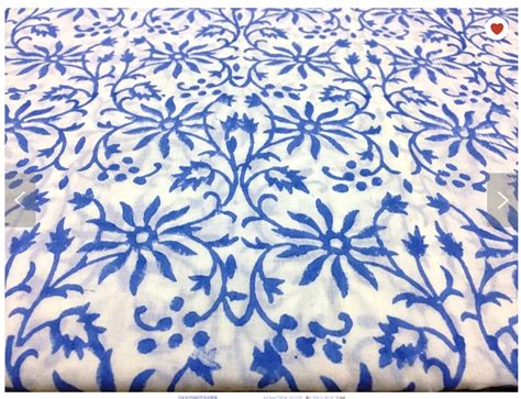 Indian Hand Block Print Fabric Pure Cotton Fabric Sanganeri Print