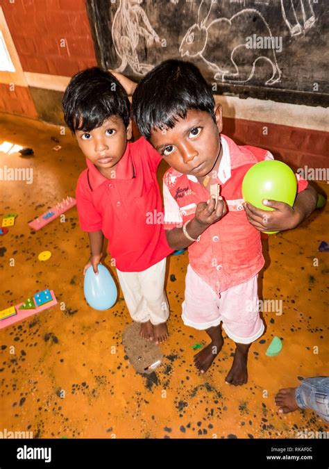 Puduchery India December Circa 2018 Unidentified Children Playing