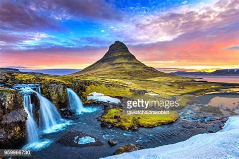 Kirkjufell At Sunrise In Iceland Beautiful Landscape High Res Stock