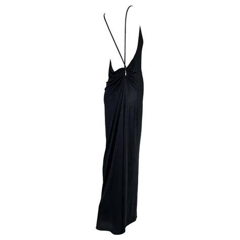 1999 gucci by tom ford plunging strappy back long black silk gown dress 42 at 1stdibs