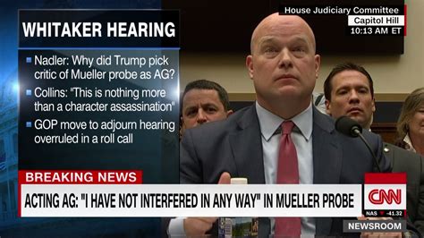 whitaker says that he has not interfered in any way with the mueller investigation