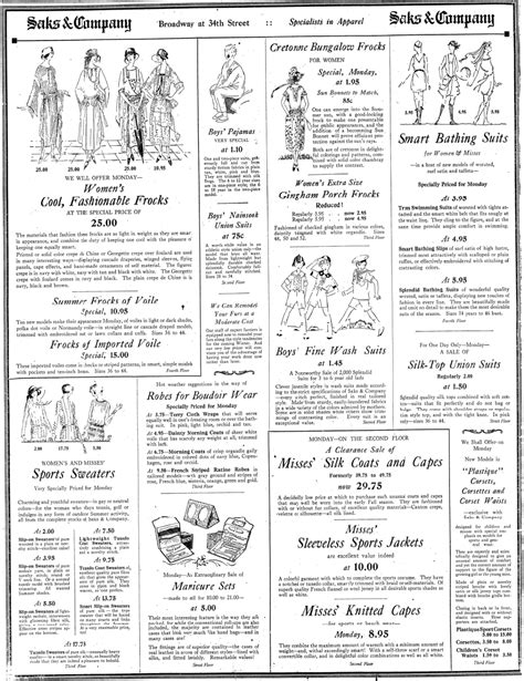 Saks And Company Nyt 100 Year Old Ad Today 1922 Rvintageads