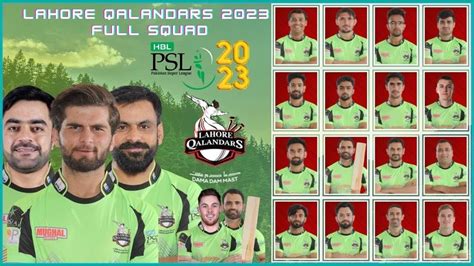 Psl 2023 Lahore Qalandars Squad