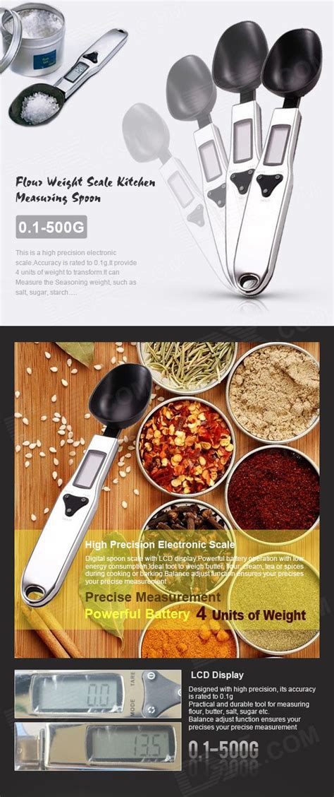 01 500g Digital Balance Food Flour Weight Scale Spoon Black Silver