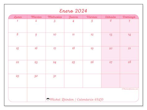 Calendario Enero 2024 63ld Michel Zbinden Ec