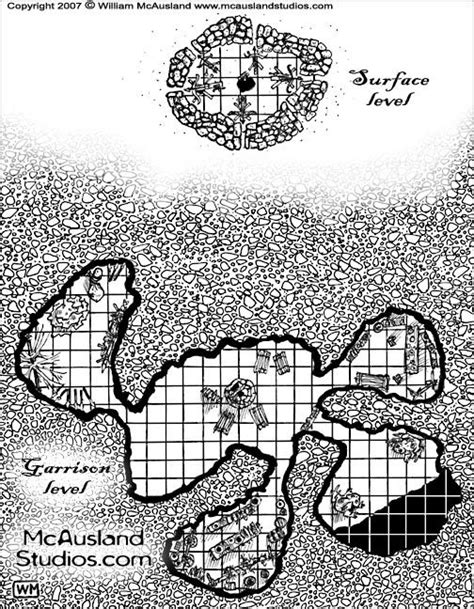 Mcausland Studios Dungeon Orc Garrison Caves Dandd Maps Doomed
