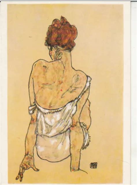 Carte Postale Femme Nue Naked Woman Peinture Painting Egon Schiele My