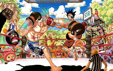 One Piece Wallpaper Hd Franky Vs Luffy One Piece Boxing Anime Hd