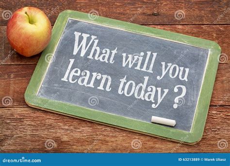 What Will You Learn Today Blackboard Sign Stock Image Image Of