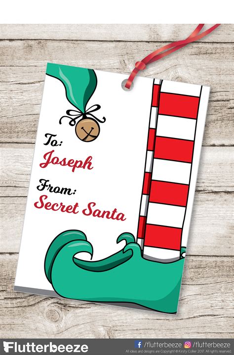 Secret Santa Gift Tags Printable Free