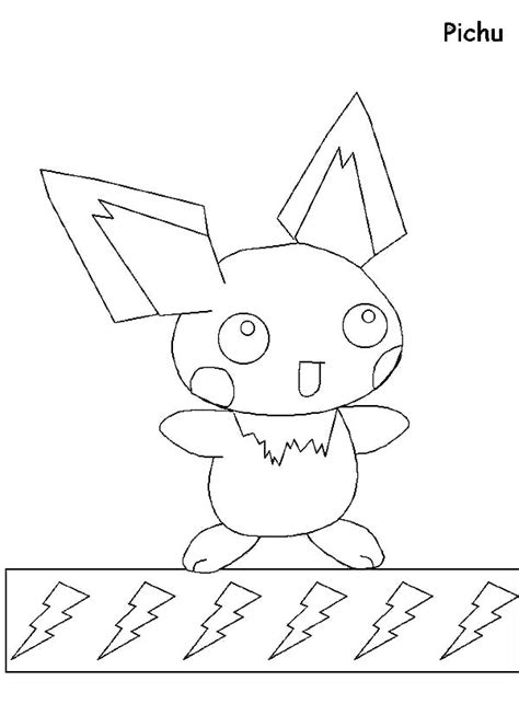 Pichu And Ligting Coloring Page Color Luna Di 2020