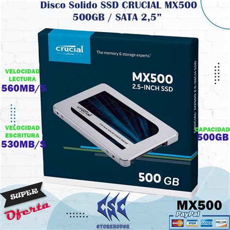 disco sólido crucial mx500 500gb csc storehouse
