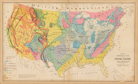 Grays Map Of The United States Showing The Principal Geological