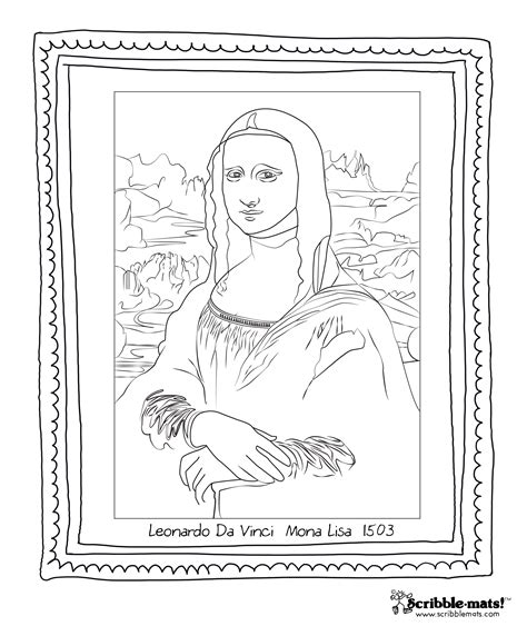 Click on the coloring page to open in a new window and print. Scribble Blog-Inspiring Creativity » Mona Lisa