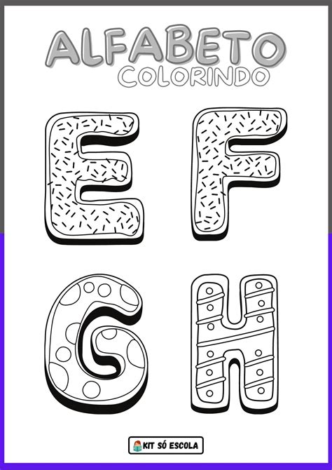 Fichas com Alfabeto Ilustrado para colorir SÓ ESCOLA
