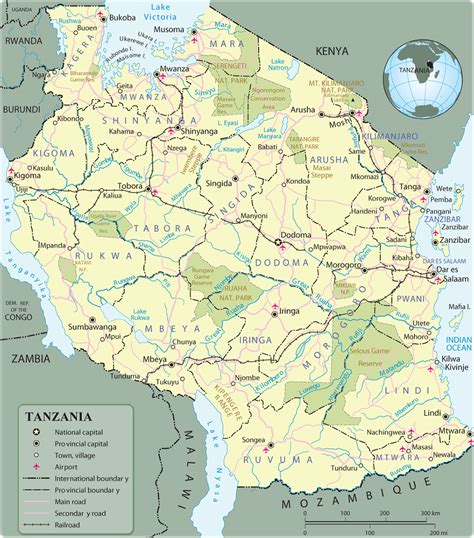 Map Of Tanzania Travel Africa