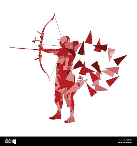 Archery Man Archer Training With Bow Vector Background Concept Made