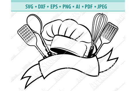 They include the pdf plans, the dxf files, and 3d cad model. Chef Hat And Knife Svg, Chef Logo SVG, Kitchen Dxf, Png ...