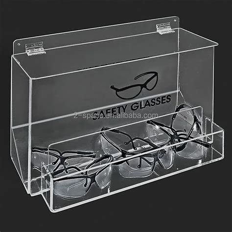 Wall Mounted Acrylic Medicare Safety Glasses Holder Large Plexiglass Eyewear Dispenser With