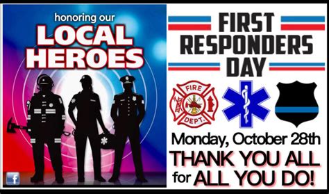 Honoring Our Local Heroes On National First Responders Day October 28