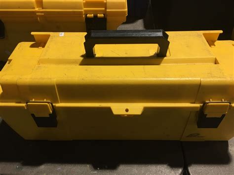 Small Rubbermaid 16 And Plano 26 Plastic Tool Boxes With Asstd Tools Etc