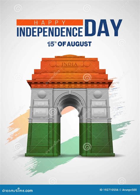 Happy Independence Day India India Gate Make With Indian Flag Color