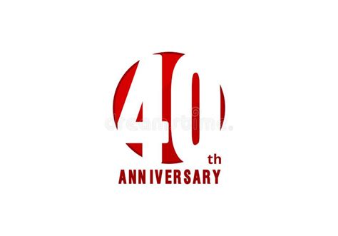 40 Years Anniversary Vector Logo Template With Red Color 40th Birthday