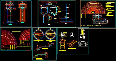 Elevated Tank 300m3 In Autocad Cad Library