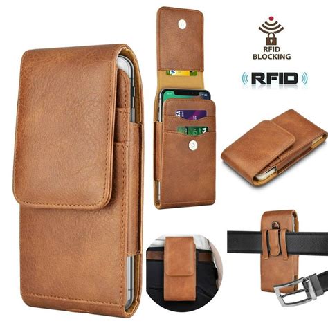 Cell Phone Holster Pouch Leather Wallet Carrying Case With Belt Loop