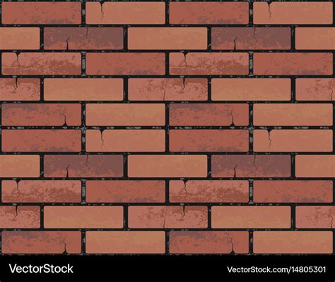Red Brick Wall Seamless Texture Background Vector Image