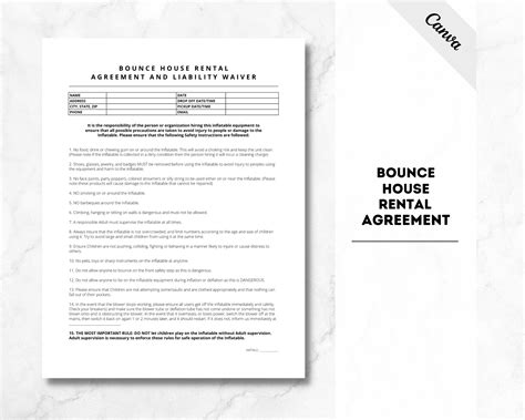 Bounce House Rental Agreement Inflatable Rental Contract Agreement