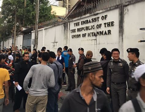 Myanmar has embassy in 1 city across malaysia. Rohingya Solidarity Protest at Myanmar Embassy in Bangkok