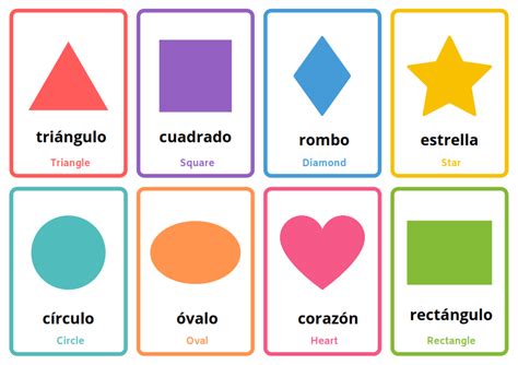 Learn Spanish Fast For Beginners Shapes Spanish Vocabulary Flashcards