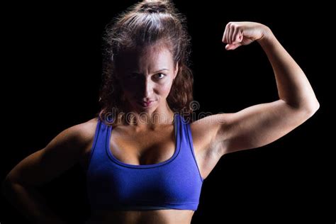 Strong Female Bicep Flexing Photos Free Royalty Free Stock