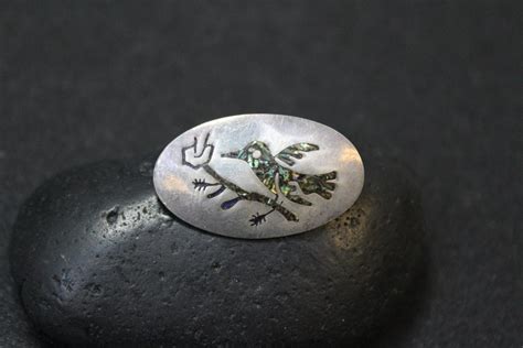 Small Abalone Inlay Bird Pin Native American Pin Shell