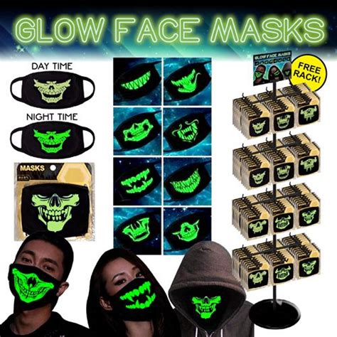 288 Pc Glow In The Dark Face Mask Display Return To Sports Covid 19