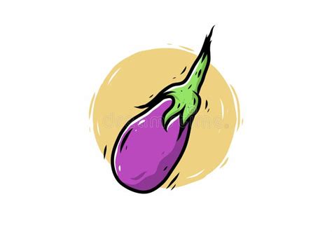 Illustration Drawing Of Purple Eggplant Stock Vector Illustration Of