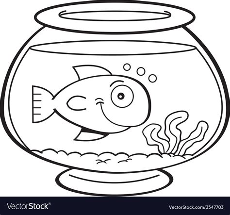 Cartoon Goldfish Bowl Royalty Free Vector Image