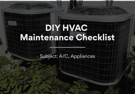 Diy Hvac Maintenance Checklist Edc Professional Home Inspections