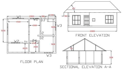 Single Storey House Plan With Section And Elevation Drawing Dwg File Porn Sex Picture