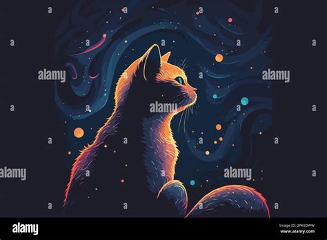 Cat Galaxy Vector Illustration Stock Vector Image And Art Alamy