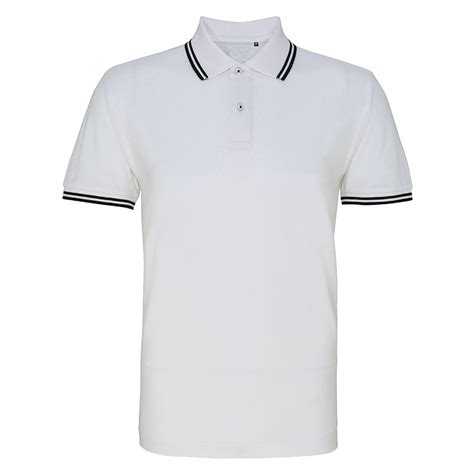 mens white black tipped collar polo shirt tees and polo shirts from oliver harvey