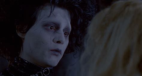 in edward scissorhands 1990 edward has visible scars on his face presumably because he