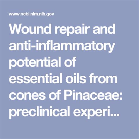 Wound Repair And Anti Inflammatory Potential Of Essential Oils From