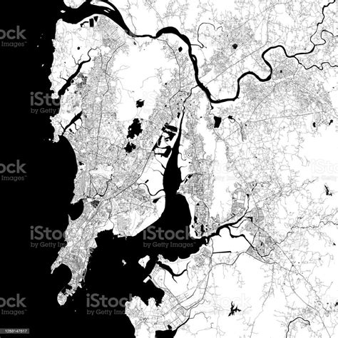 Mumbai Navi Mumbai India Vector Map Stock Illustration Download Image